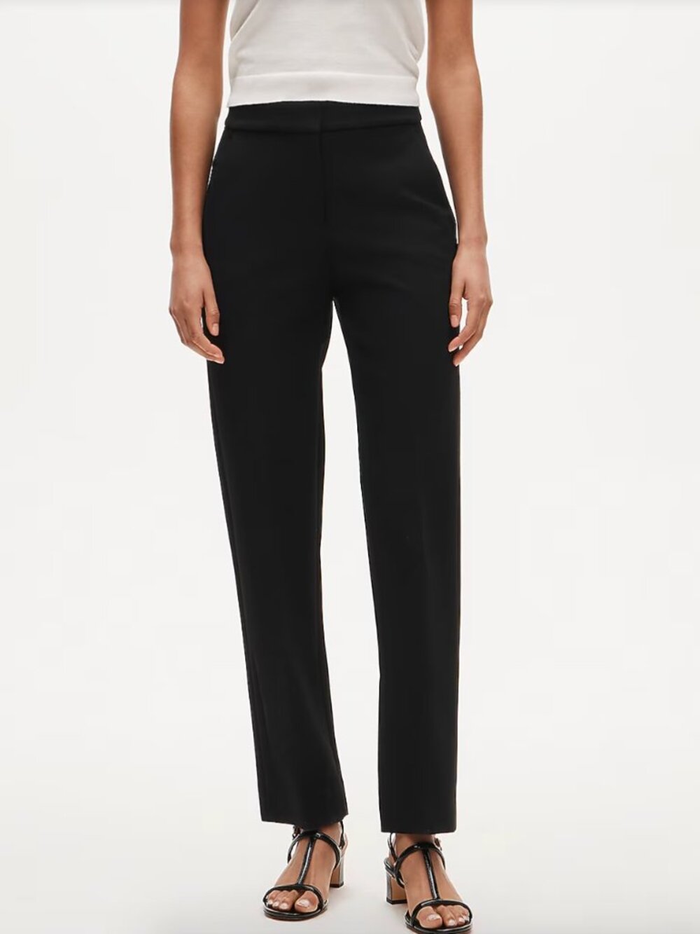 J. Crew Black Kate Straight-Leg Pant in Four-Season Stretch - Size 2